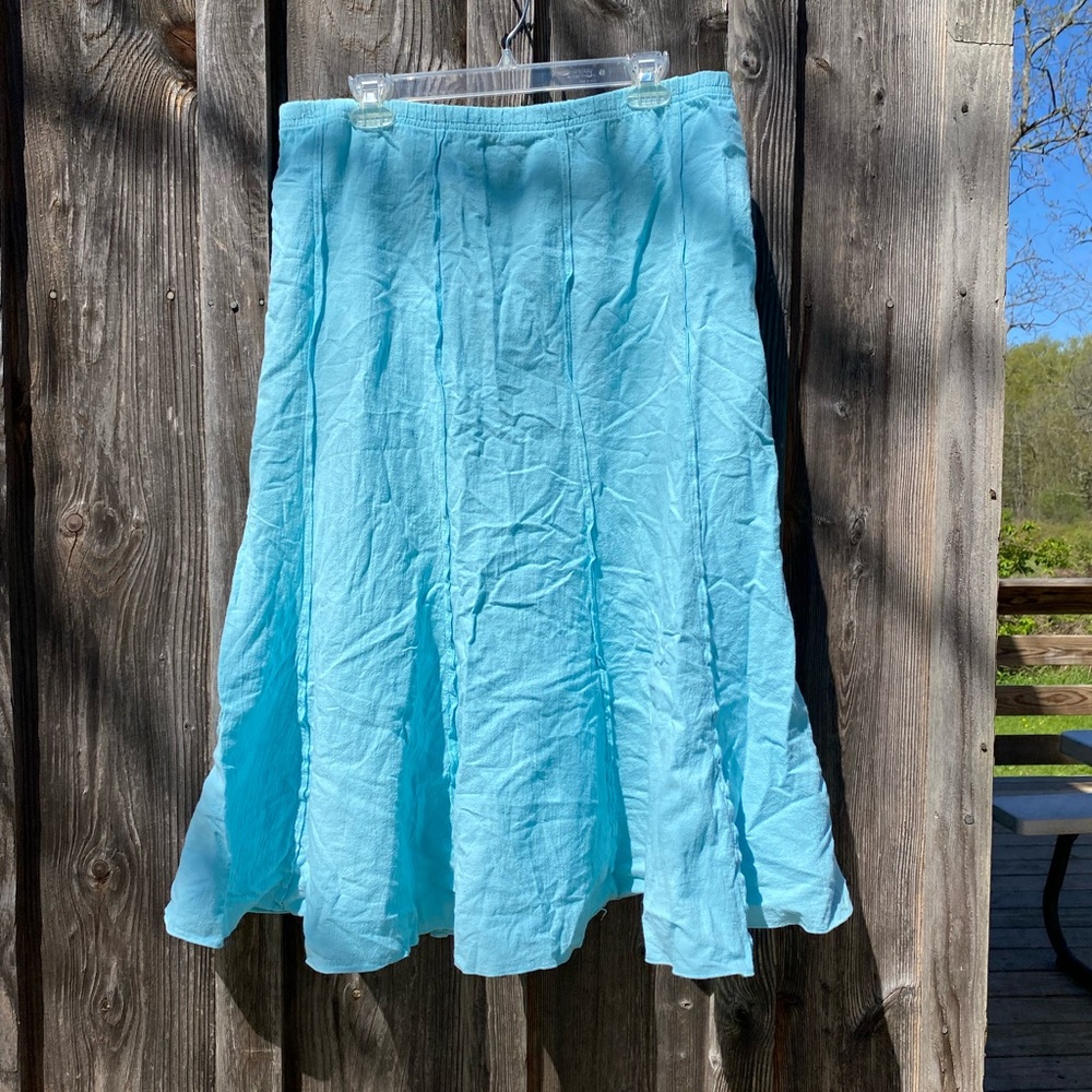 C.M.C. Caribbean Blue Gauze MIDI Skirt Vintage: L/XL